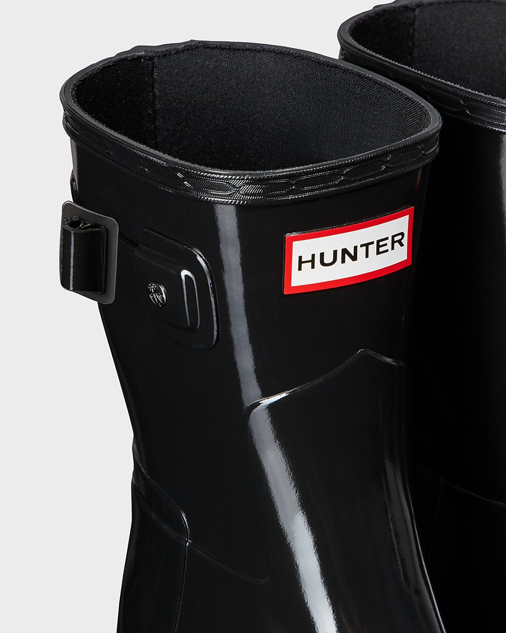 Botas De Cortas Hunter Mujer Refined Slim Fit Gloss - Negras - Argentina 0986ZYPIH